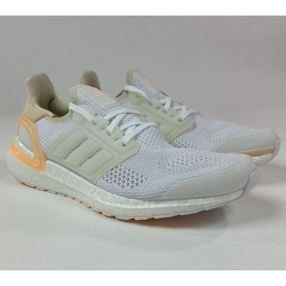 Adidas Ultraboost 19.5 DNA Womens 10 White Orange Running Shoes Sneakers GZ6469 - Picture 3 of 9